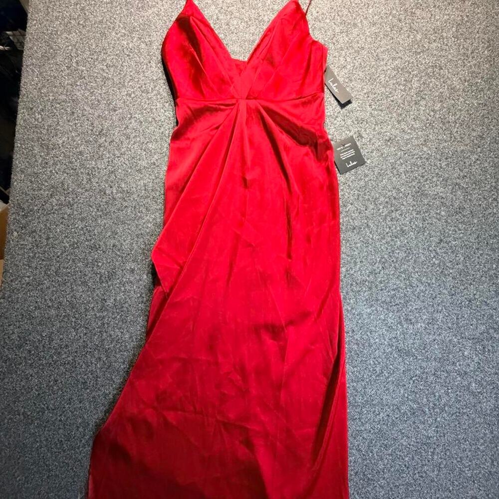 Lulus red satin slip dress